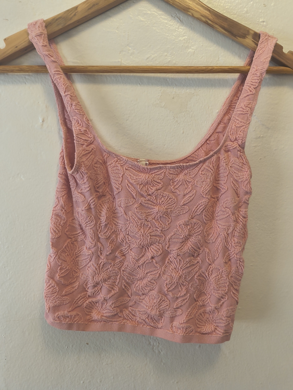 By Anthropologie Dusty Pink Textured Floral Tank L/XL - Picture 2 of 6